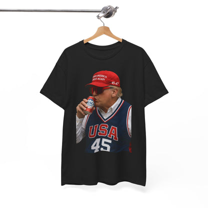Morant American Retro Printing Round Neck Short Sleeve High Street Tide Brand Pure Cotton T-shirt Men's and Women's Streetwear
