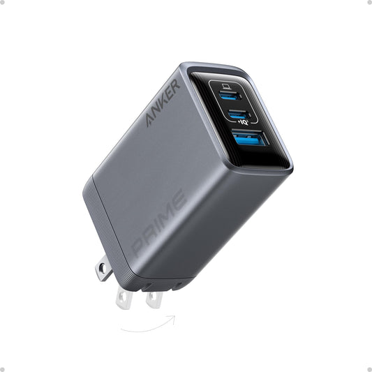 Charger 100W 3-Port GaN USB C Charger Holder, Foldable and Compact
