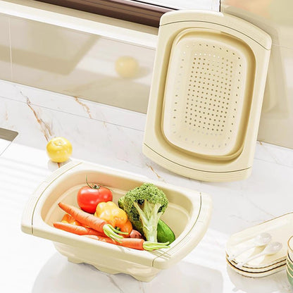 Kitchen Sink Basket - Retractable Sink Basket Container for Fruit Washing