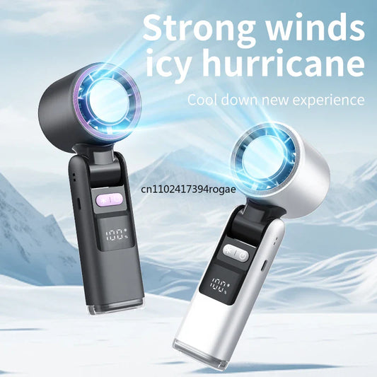 Ice cooling fan Mini folding hanging neck small fan Electric cooling fan