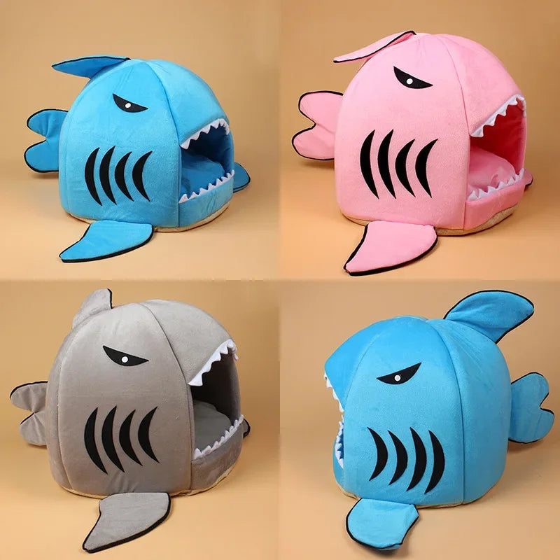 Shark Cat House Pet Soft Bed Basket Dog Cushion Cute Katten Tent Small Medium Puppy Sleeping Bed Warm Puppy Kennel Nest Mat