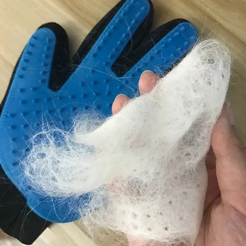 Pet grooming rubber massage gloves cat comb
