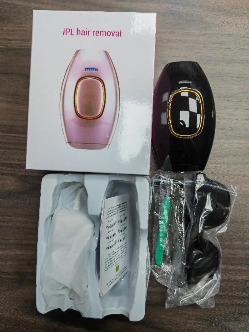 Painless IPL Laser Hair Removal Handset for Face & Body - Permanent Hair Remover with Strong Pulse Light for Skin Rejuvenation