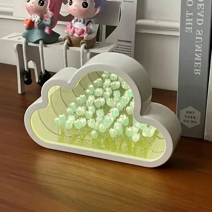 Artificial tulip handmade DIY LED bedside lamp