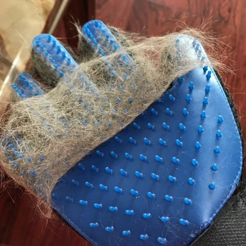 Pet grooming rubber massage gloves cat comb